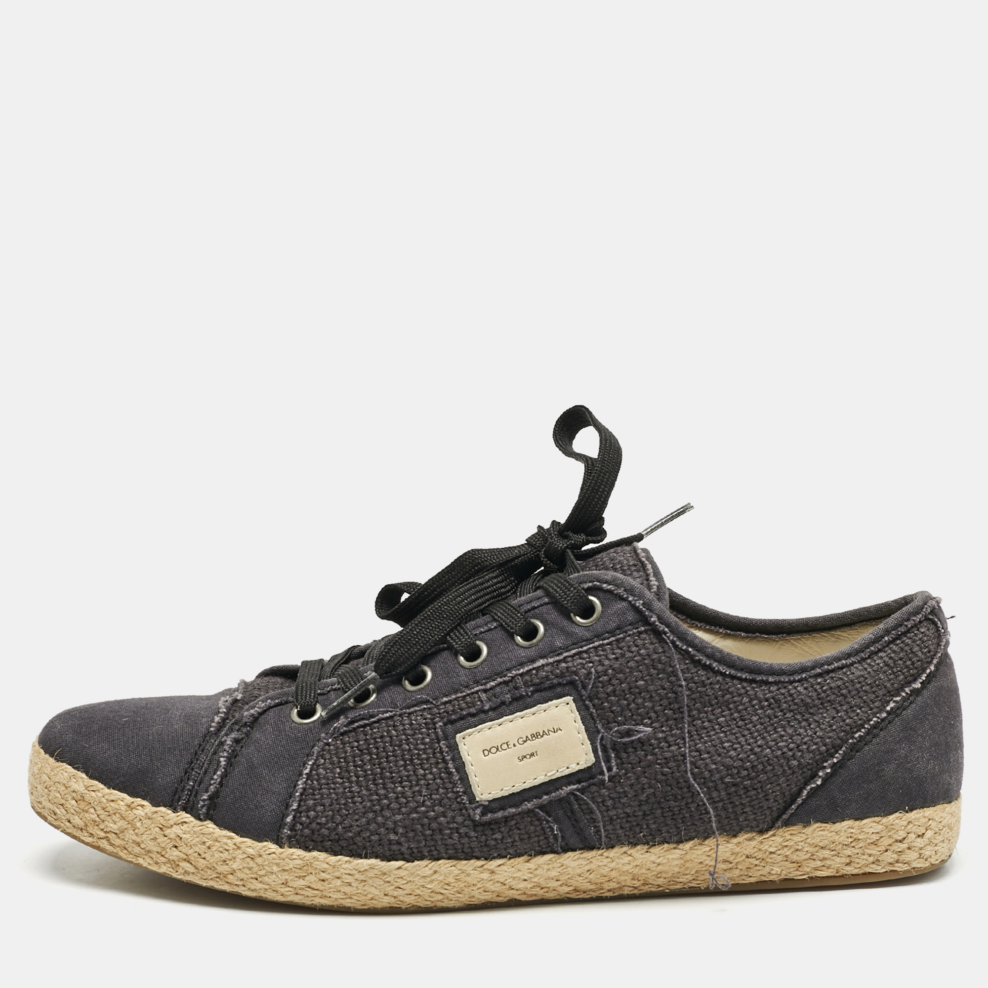 

Dolce & Gabbana Navy Blue Canvas Lace Up Espadrille Size 41.5