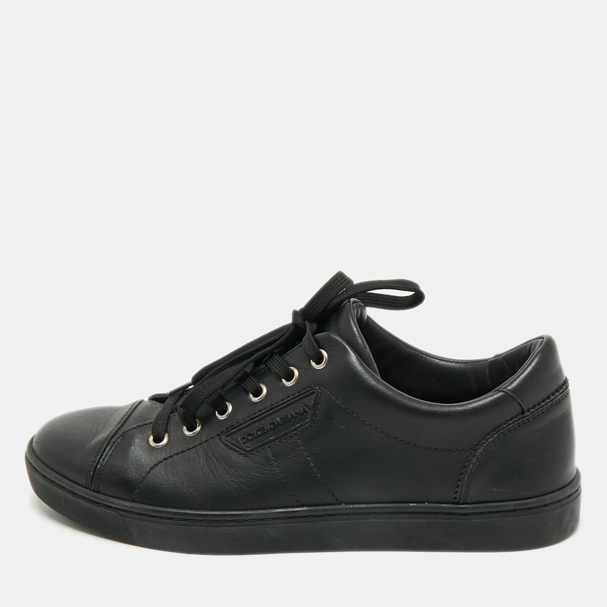 

Dolce & Gabbana Black Leather Lace Up Sneakers Size 40