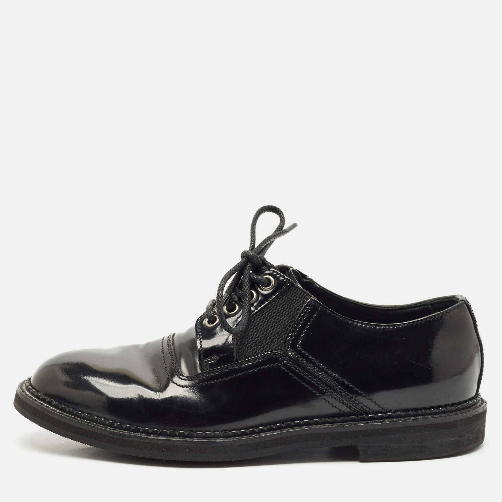 

Dolce & Gabbana Black Leather and Mesh Derby Size 40.5