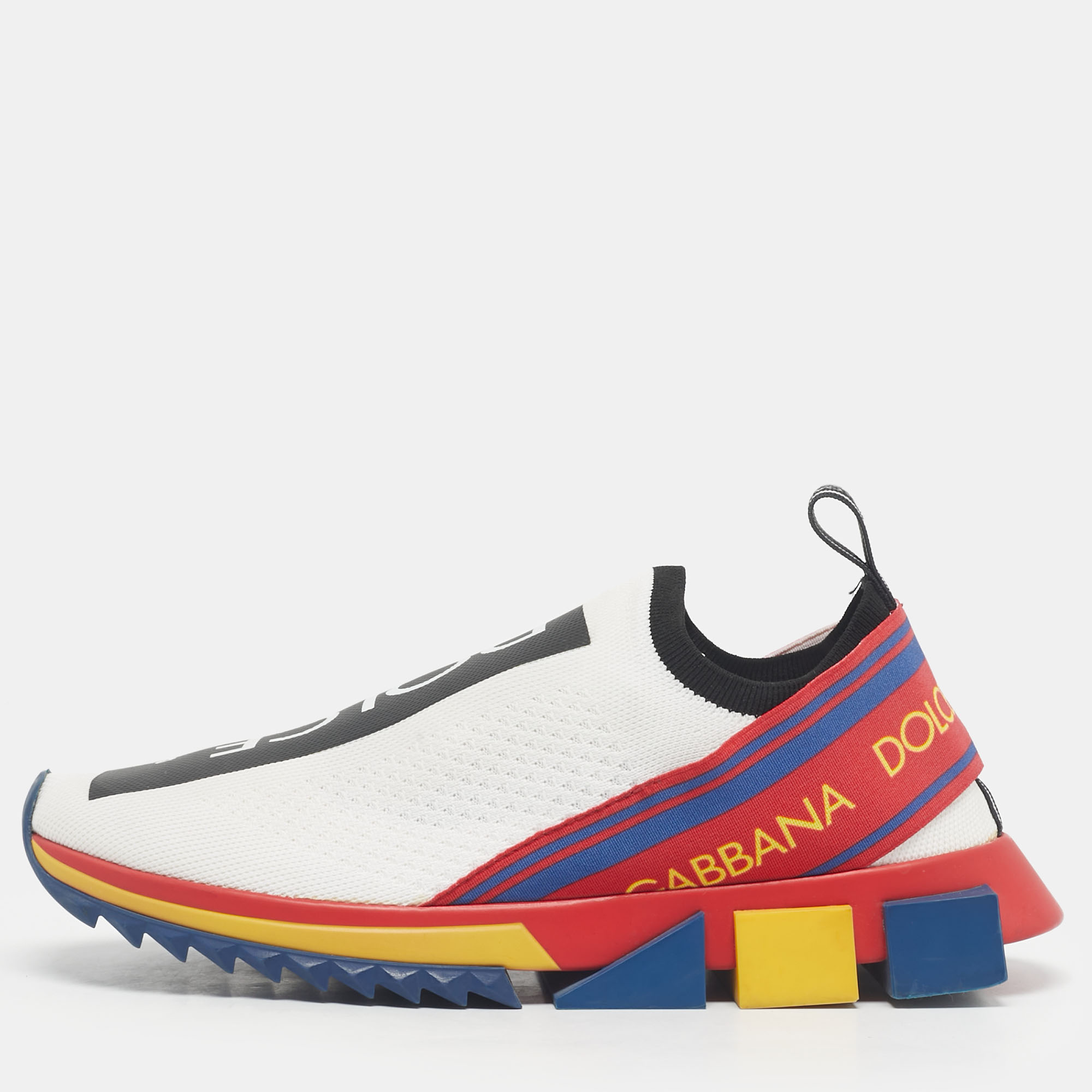 

Dolce & Gabbana Black/Red Knit Fabric Sorrento Slip-On Sneakers Size, Yellow