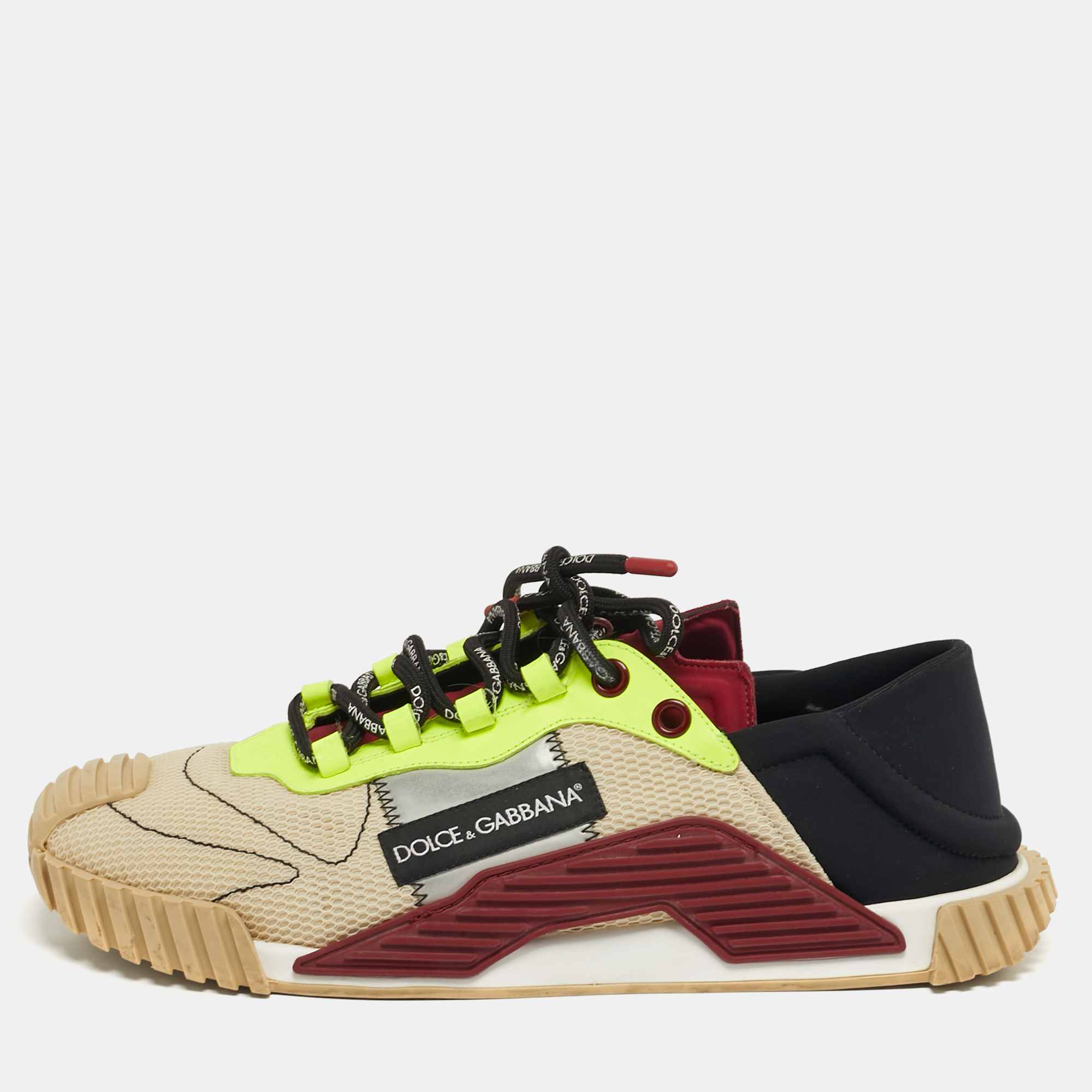 

Dolce & Gabbana Ns1 Size  Multicolor Mesh and Neoprene Lace Up Sneakers