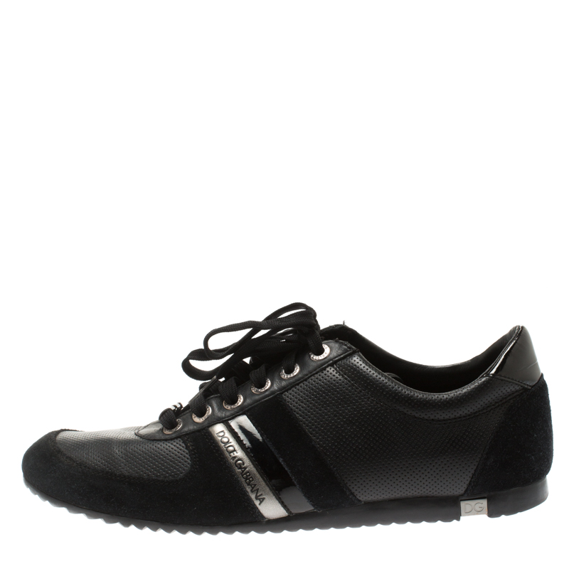 

Dolce And Gabbana Black Suede & Leather Low Top Sneakers Size