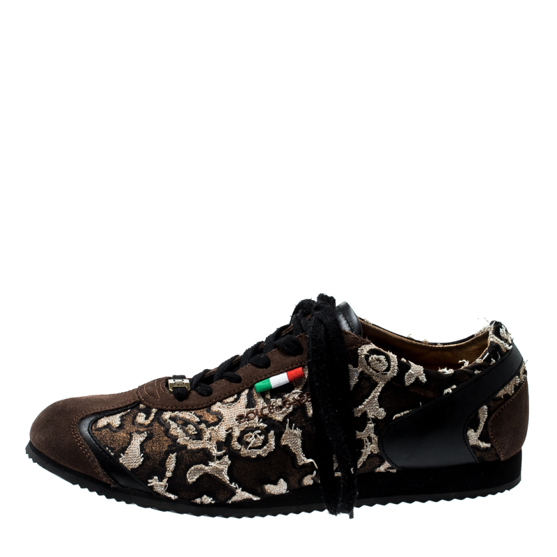 

Dolce And Gabbana Tricolor Suede And Fabric Lace Up Sneakers Size, Brown