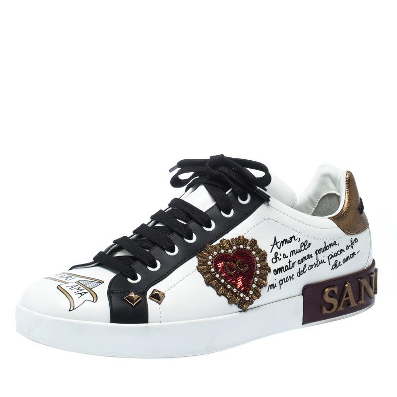 Dolce and Gabbana White Leather Heart 