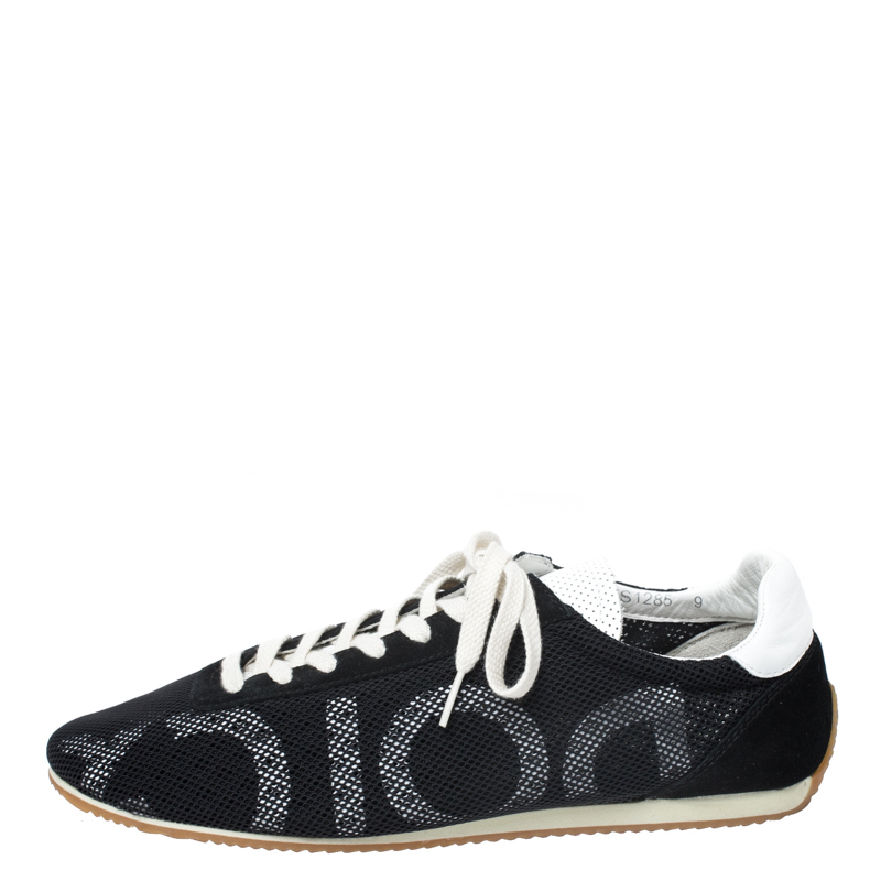 

Dolce & Gabbana Black/White Mesh and Suede Lace Low Top Sneakers Size