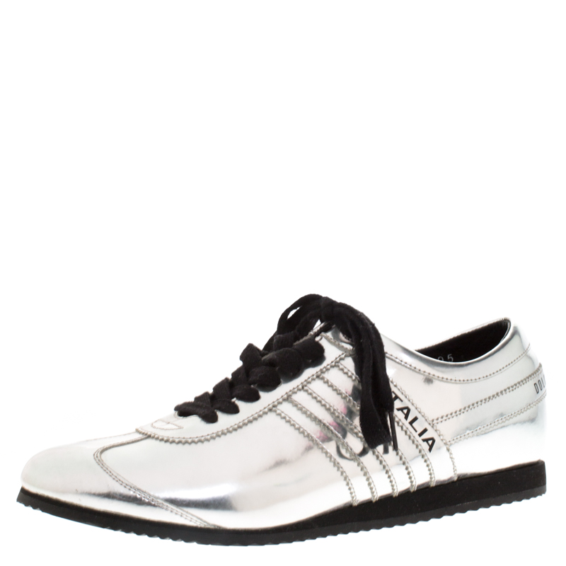 dolce & gabbana leather sneakers with scarf laces