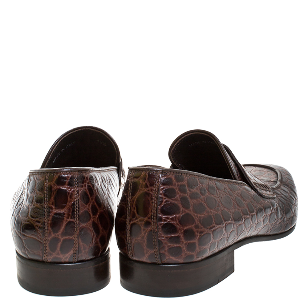 Dolce \u0026 Gabbana Brown Crocodile Leather 