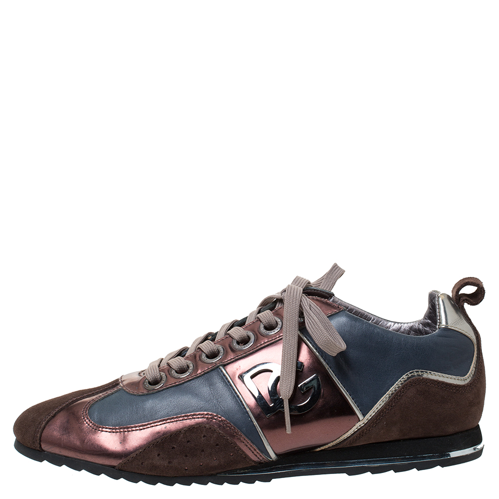 

Dolce & Gabbana Multicolor Suede and Leather Low Top Sneakers Size