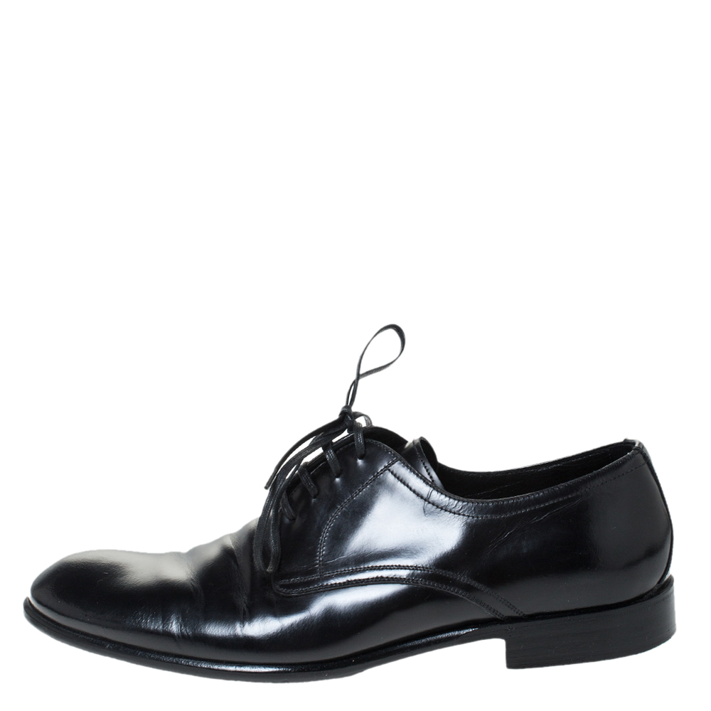 

Dolce & Gabbana Black Leather Derby Size