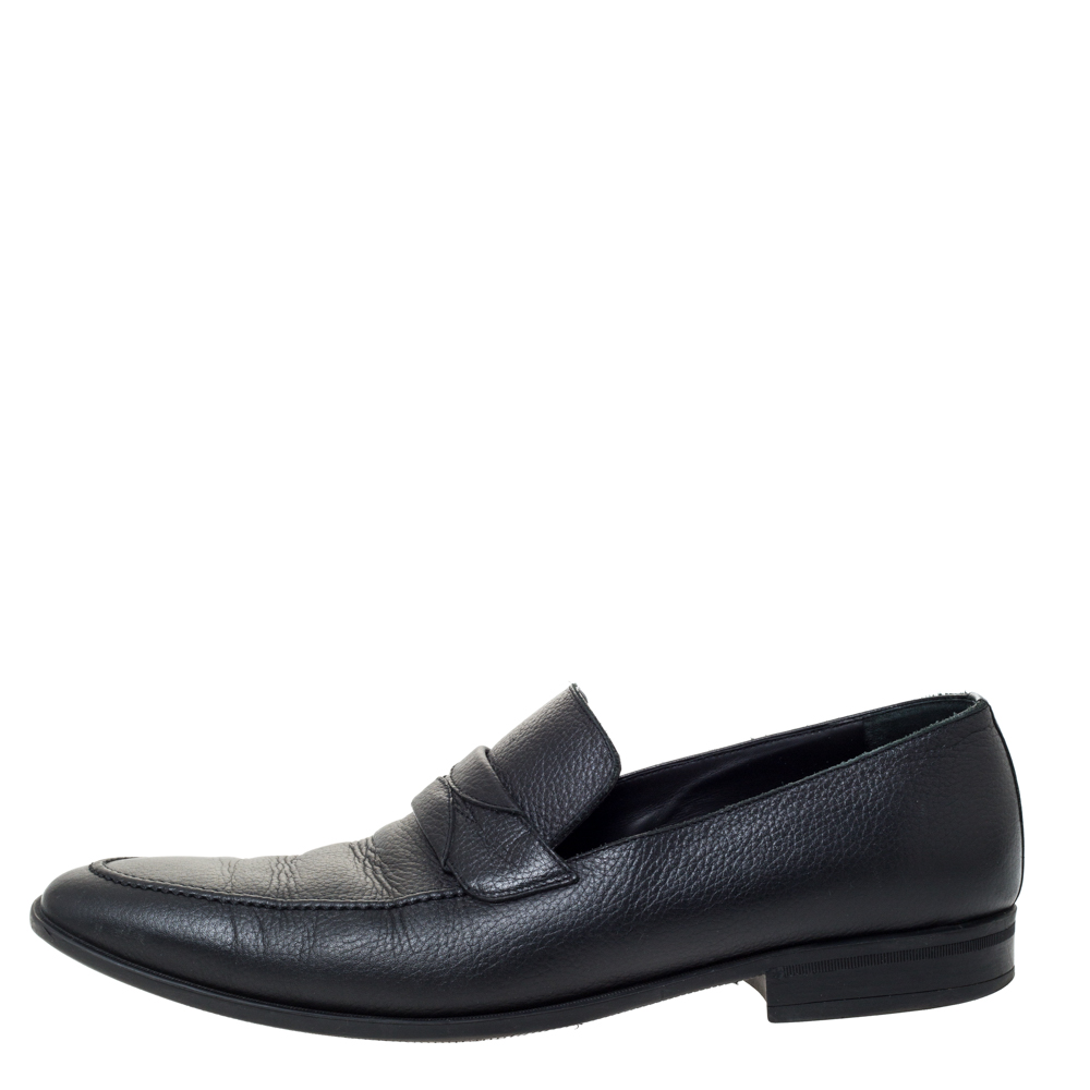 

Dolce & Gabbana Black Leather Slip On Loafers Size