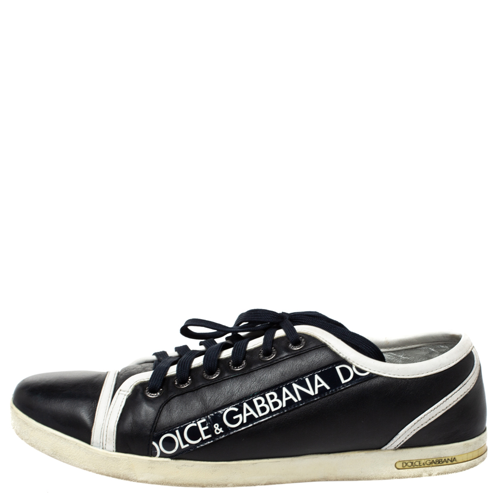 

Dolce & Gabbana Black Leather Low Top Sneakers Size