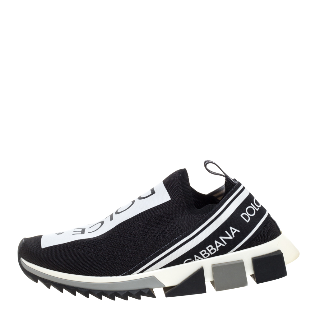 

Dolce & Gabbana Black Stretch Fabric Sorrento Slip On Sneakers Size