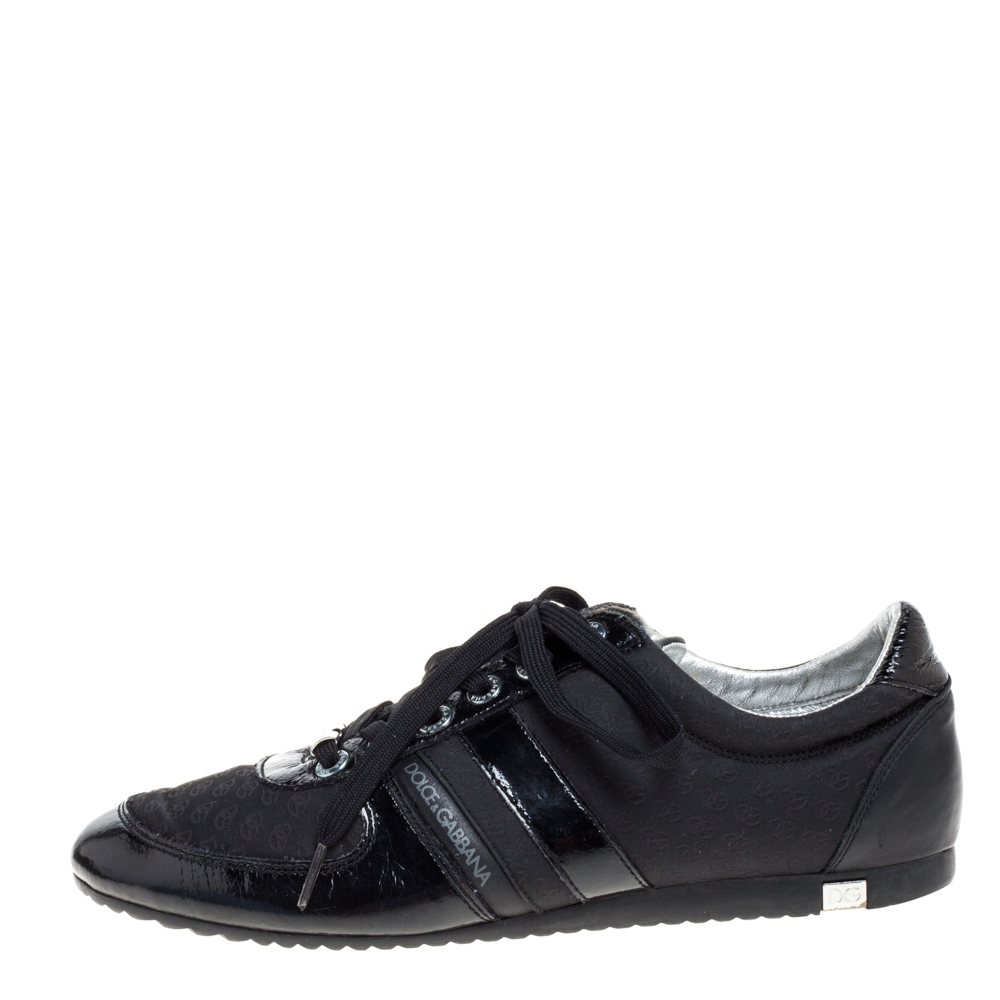 

Dolce & Gabbana Black Leather and Fabric Low Top Sneakers Size