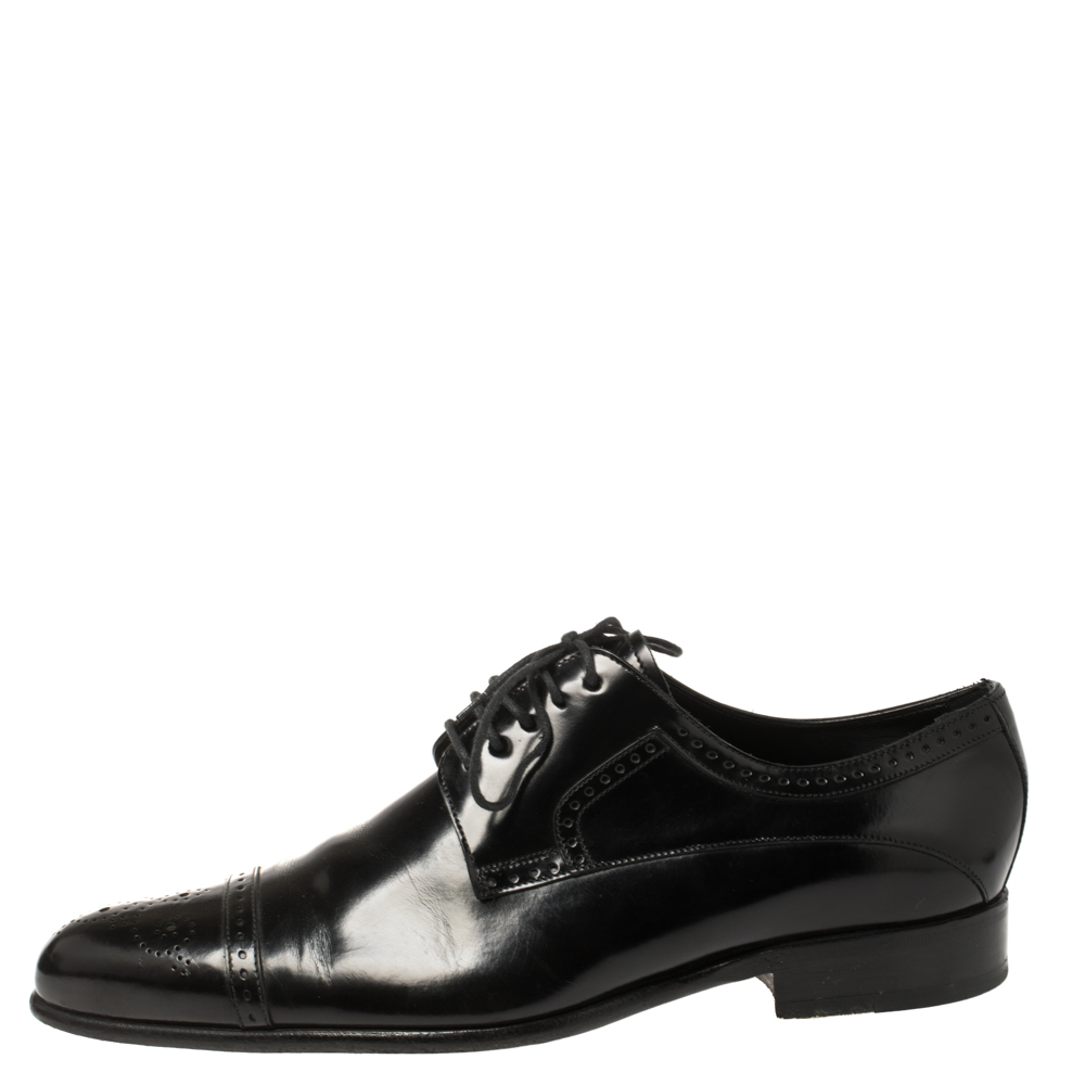 

Dolce & Gabbana Black Leather Brogue Derby Size