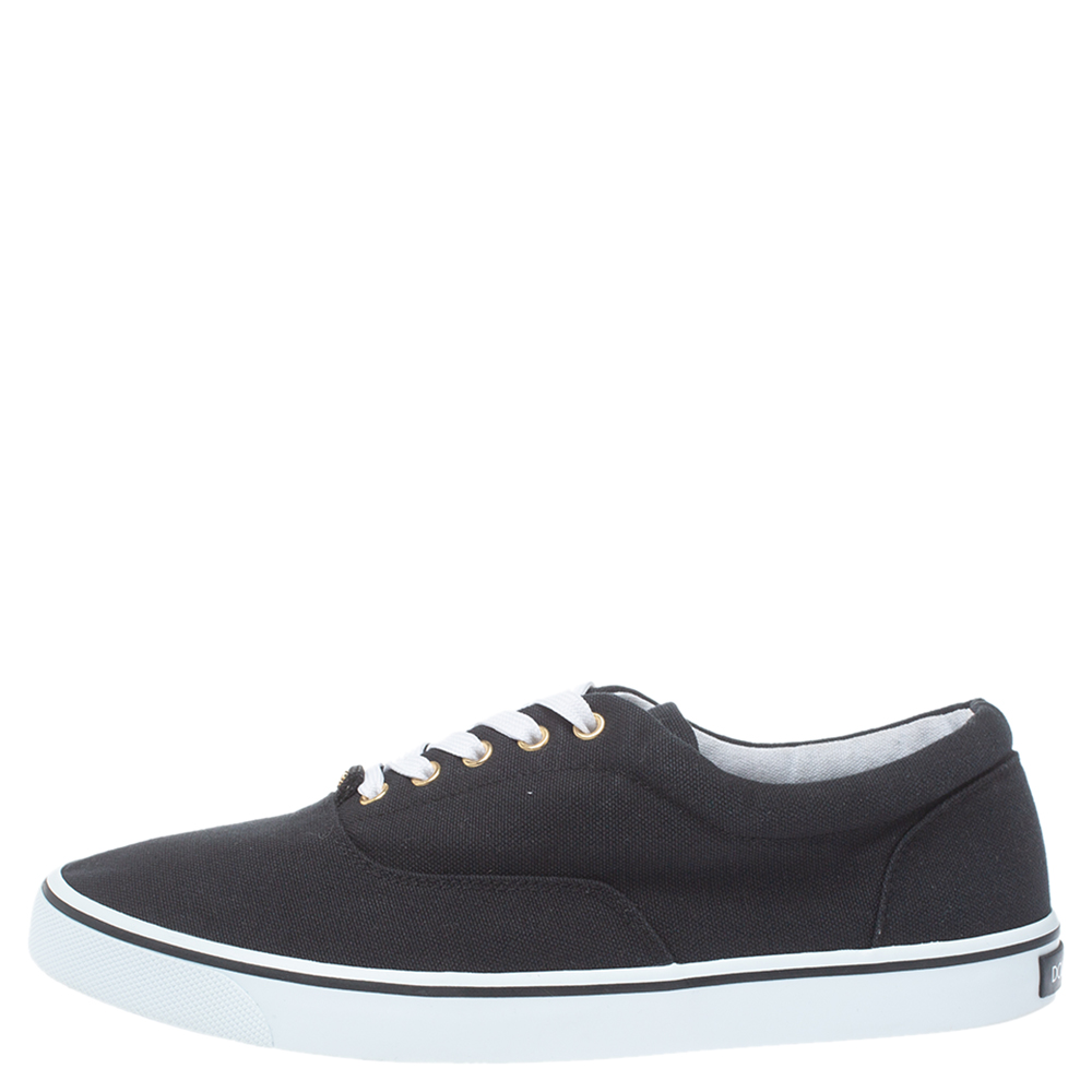 

Dolce & Gabbana Black Canvas Low Top Sneakers Size