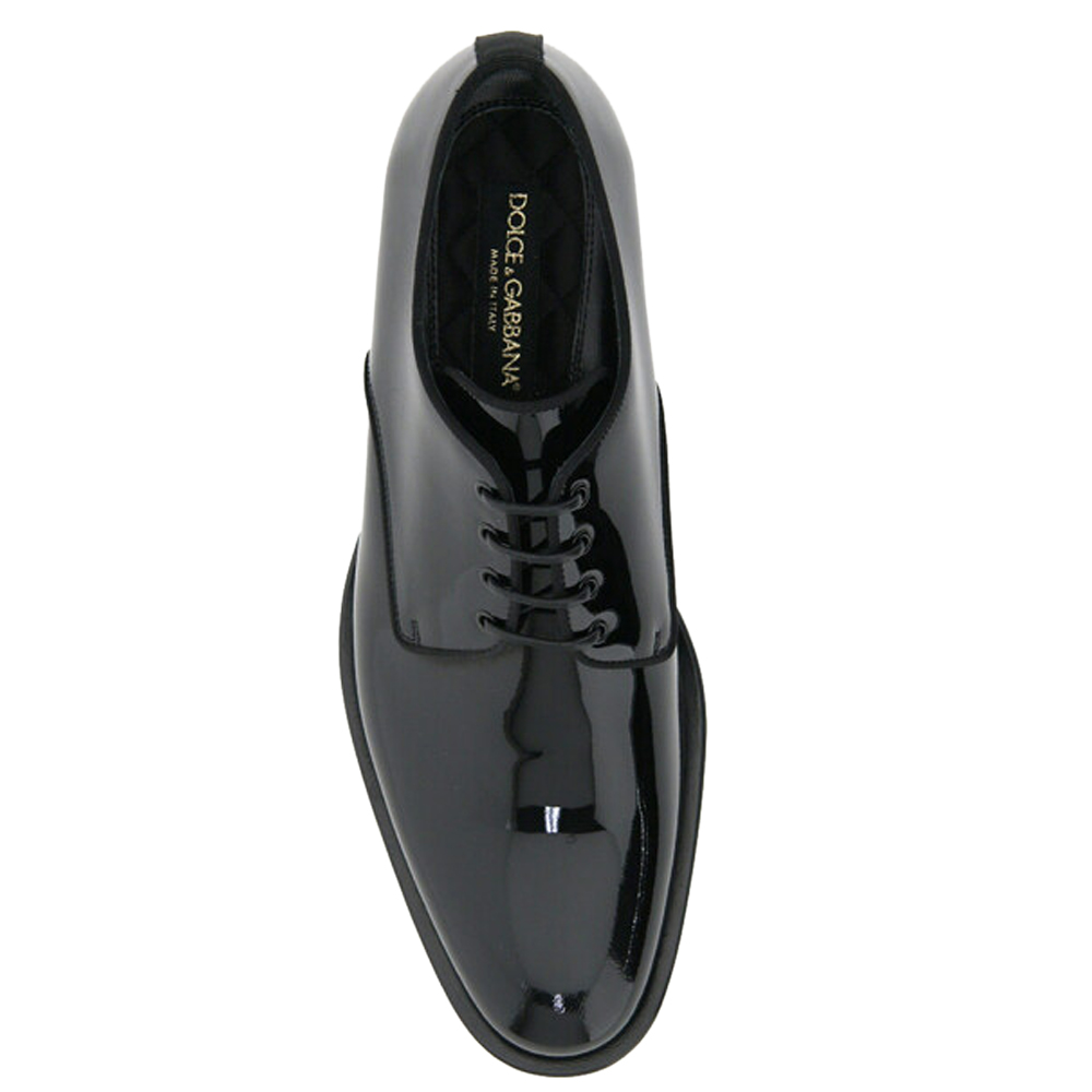 

Dolce & Gabbana Patent Leather Lace-Up Derby Shoes Size IT, Black