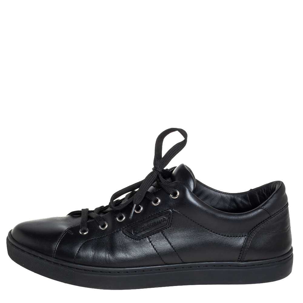 

Dolce & Gabbana Black Leather Low Top Sneakers Size