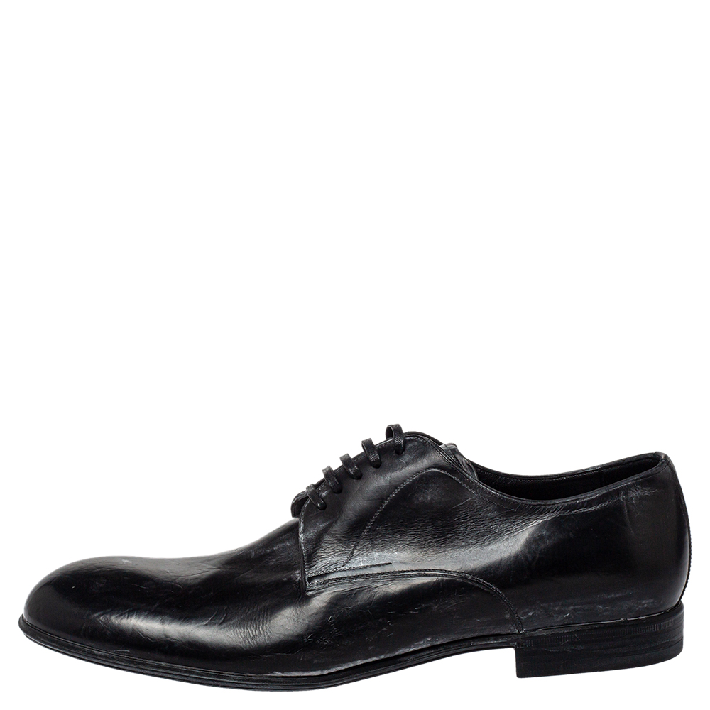 

Dolce & Gabbana Two Tone Leather Lace Up Derby Size, Black