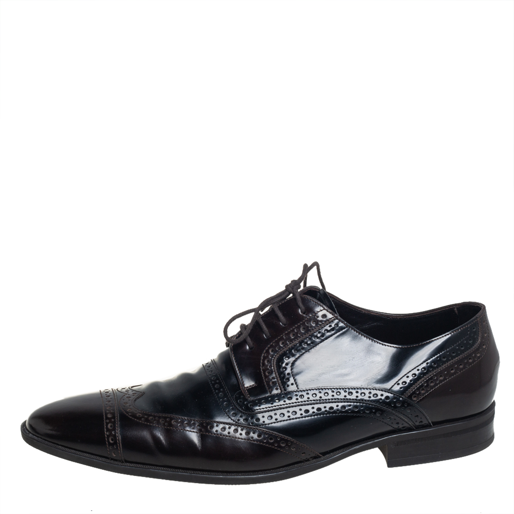 

Dolce & Gabbana Two Tone Brogue Leather Lace Up Derby Size, Multicolor