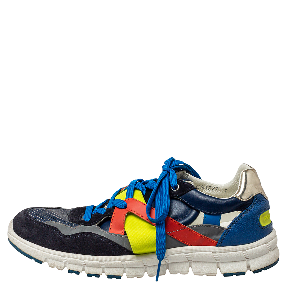 

Dolce & Gabbana Multicolor Mesh And Leather Low Top Sneakers Size