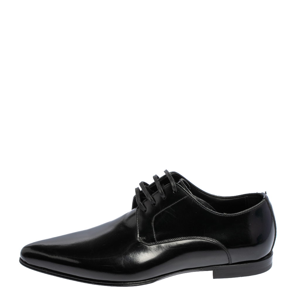 

Dolce & Gabbana Black Patent Leather Pointed Oxford Size