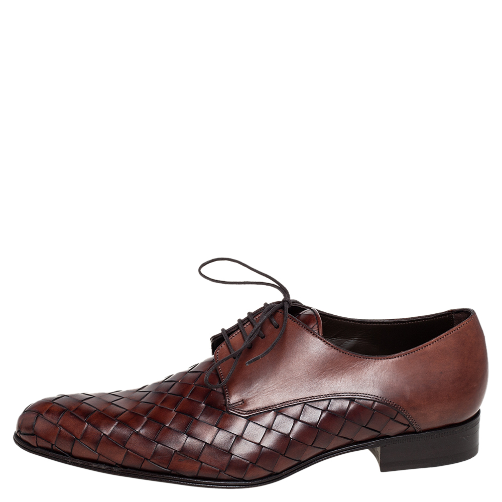 

Dolce & Gabbana Brown Woven Leather Lace Derby Size