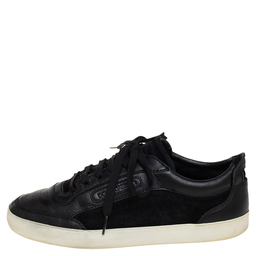 

Dolce & Gabbana Black Suede And Leather Low Top Sneakers Size