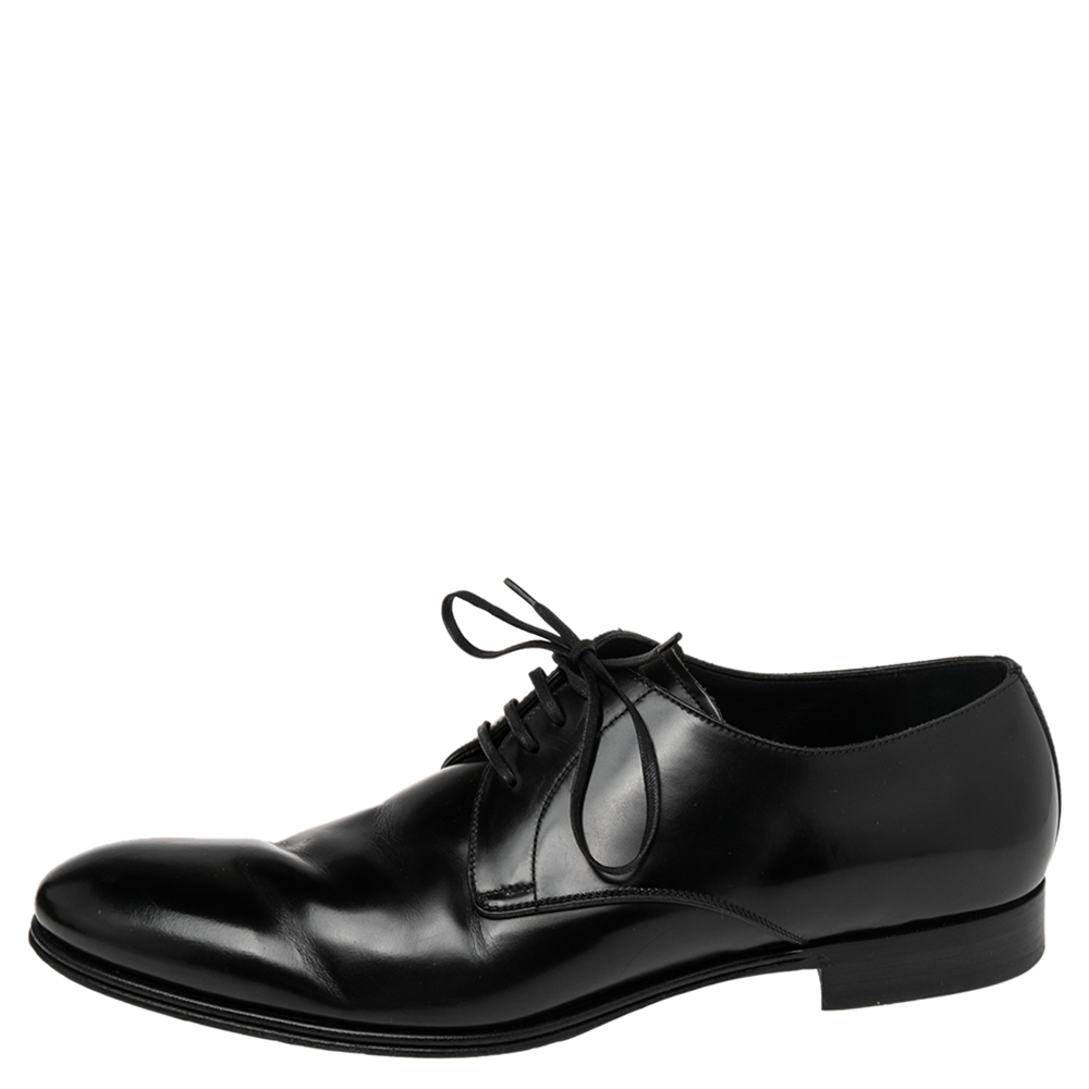 

Dolce & Gabbana Black Leather Lace Up Derby Size