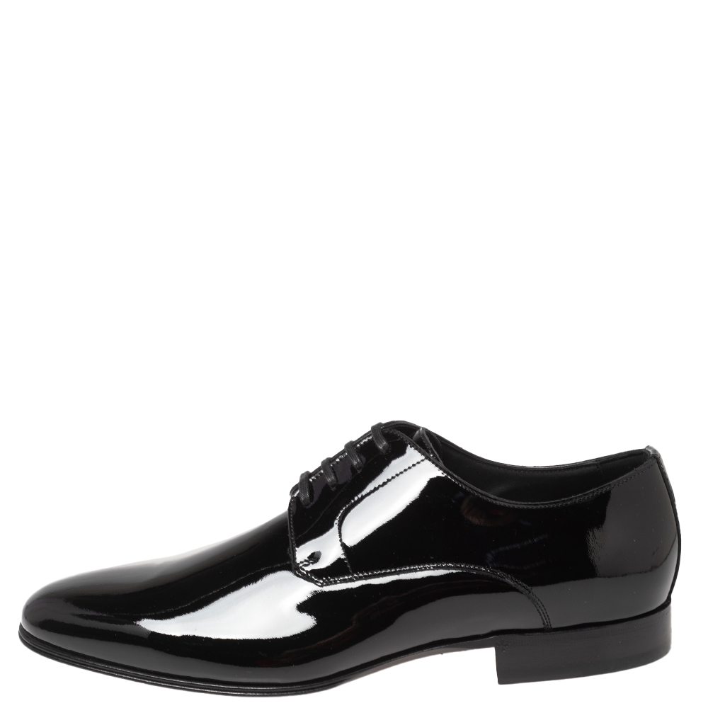 

Dolce & Gabbana Black Patent Leather Lace Up Derby Size