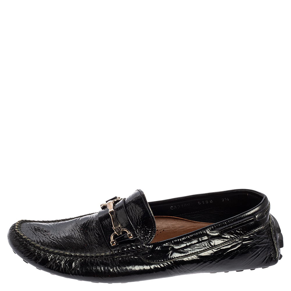 

Dolce & Gabbana Black Patent Leather Slip On Loafers Size