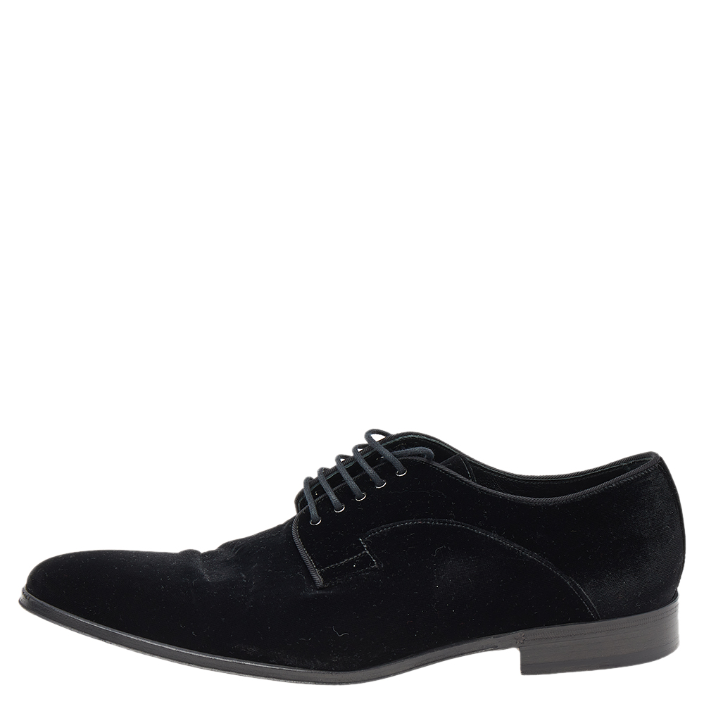 

Dolce & Gabbana Black Velvet Derby Size