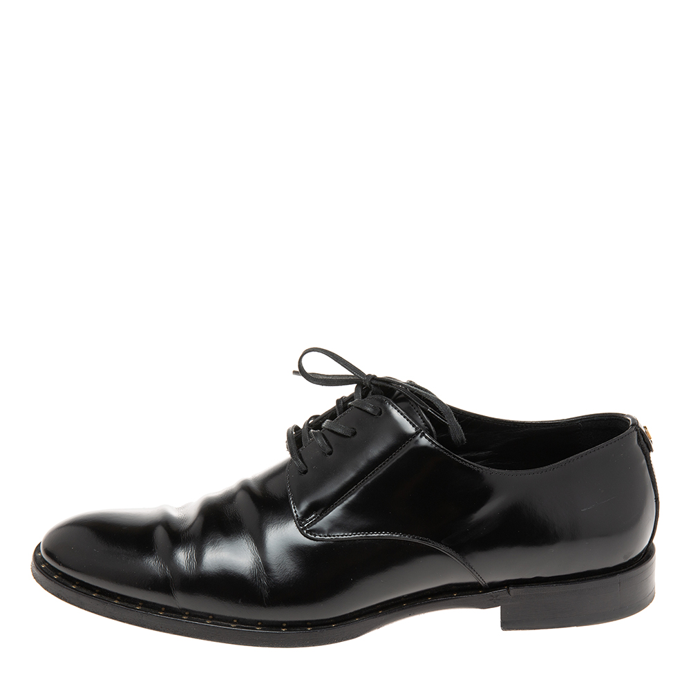 

Dolce & Gabbana Black Patent Leather Lace-Up Derby Size