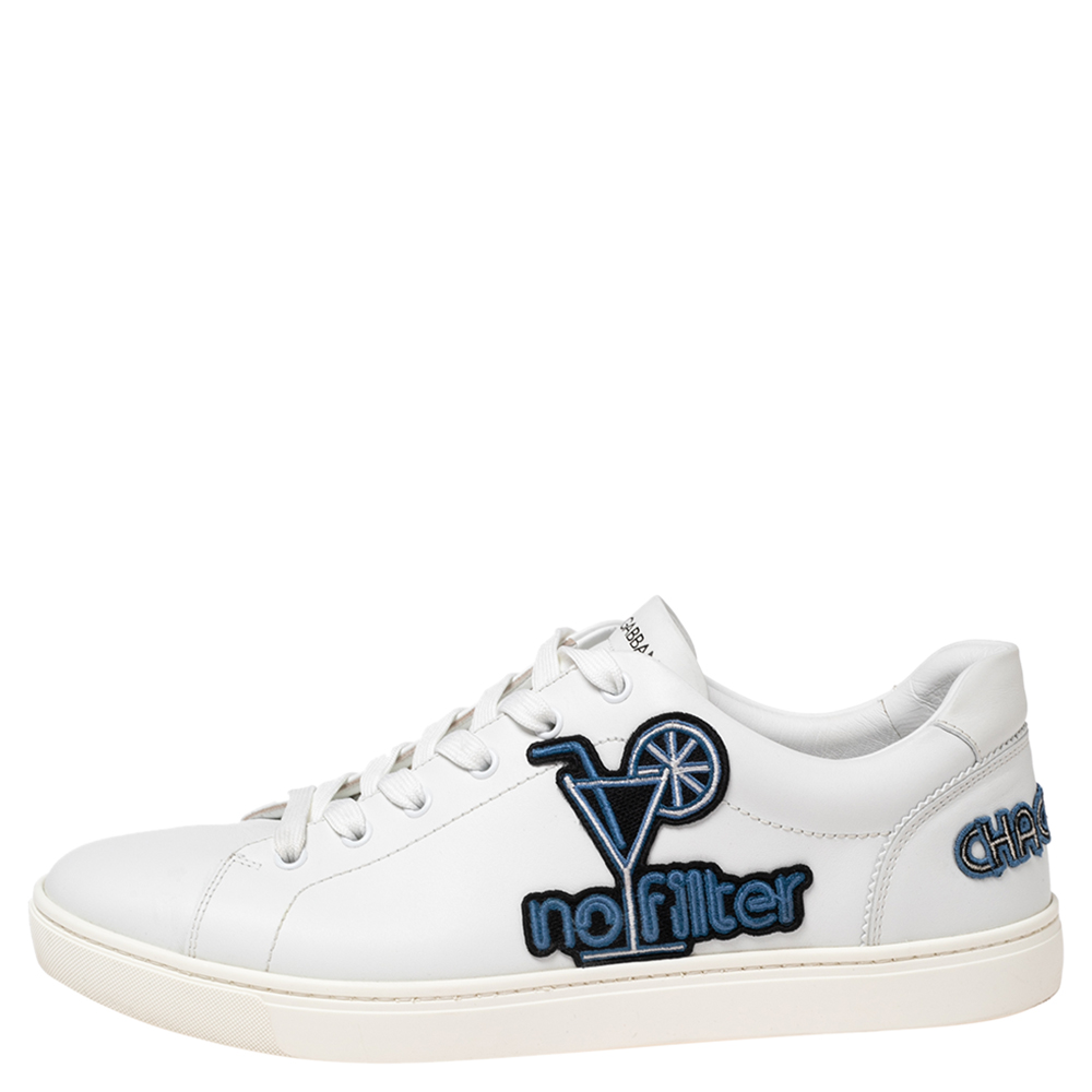 

Dolce & Gabbana White Leather Low Top Sneakers Size