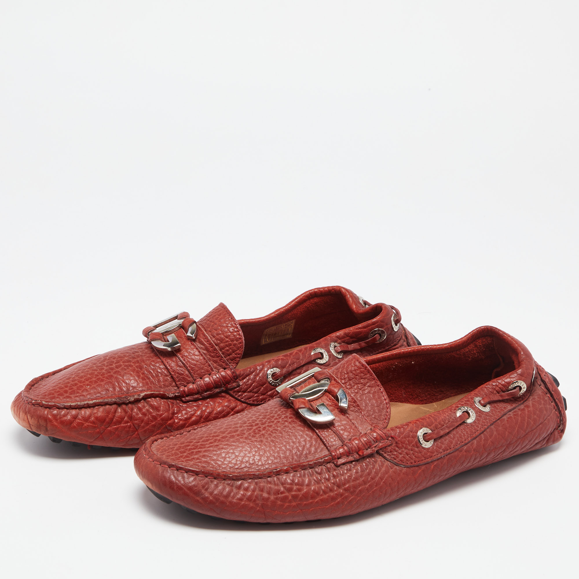 

Dolce & Gabbana Red Leather DG logo Loafers Size