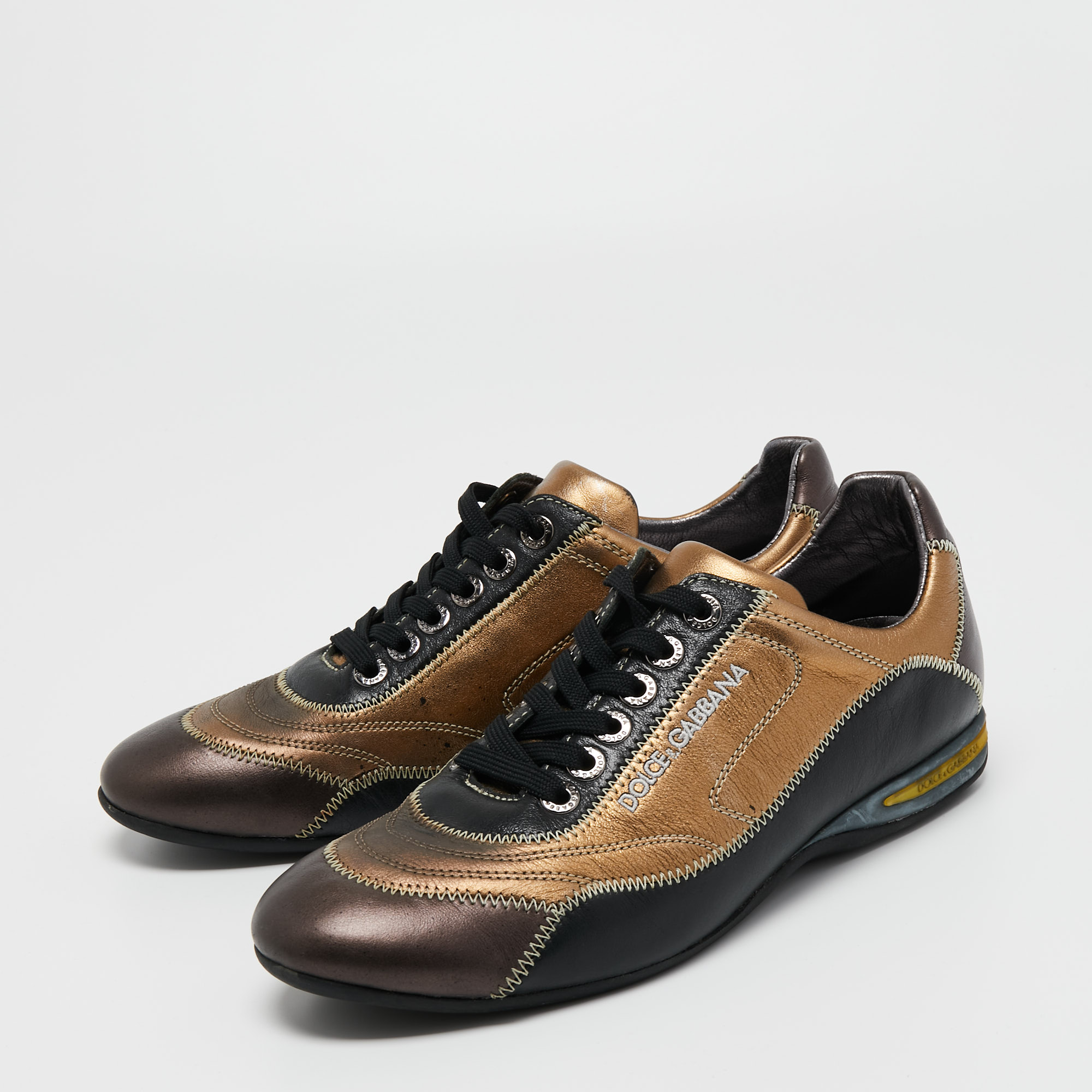 

Dolce & Gabbana Multicolor Leather Low Top Sneakers Size