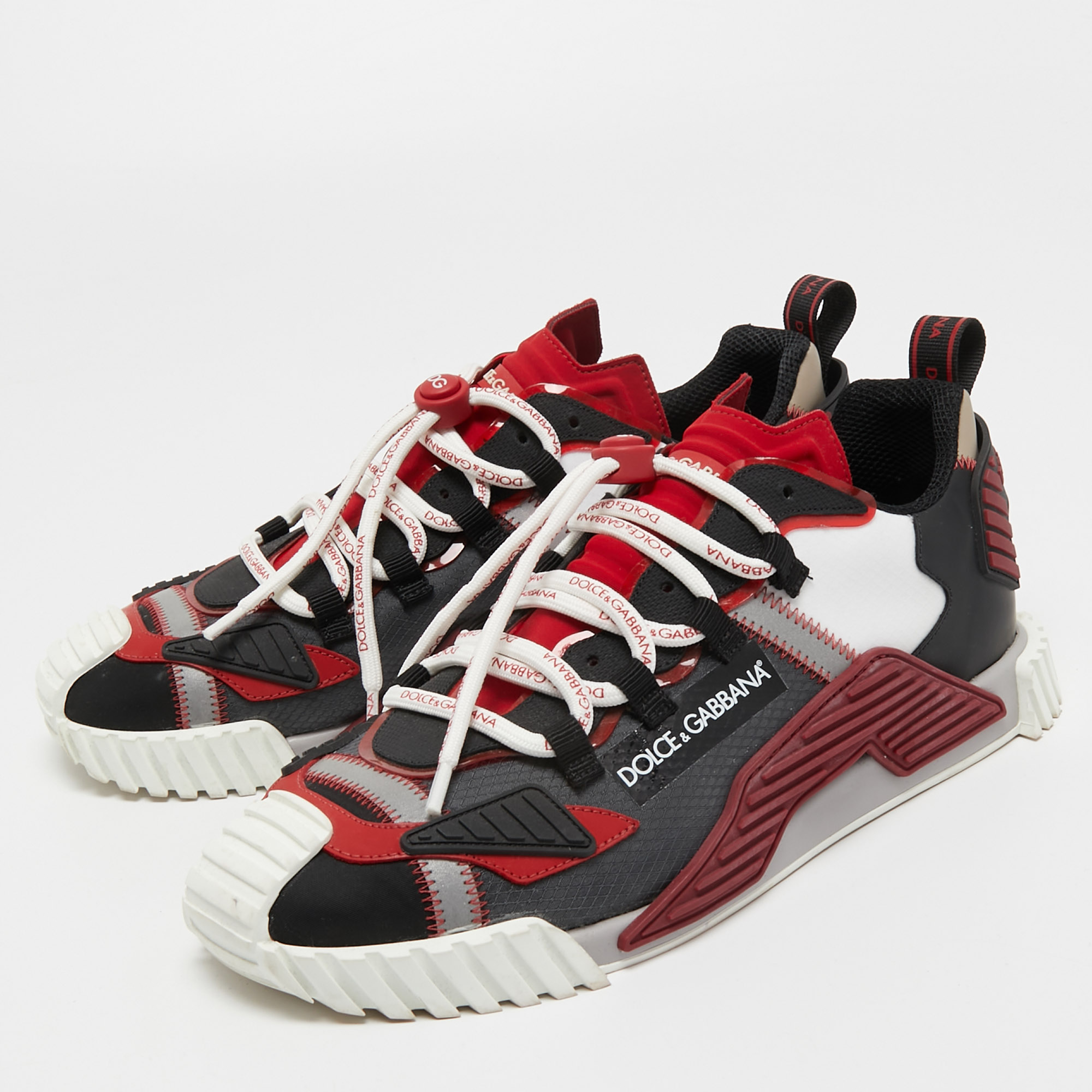 

Dolce & Gabbana Tricolor Nylon and Leather NS1 Sneakers Size, Red
