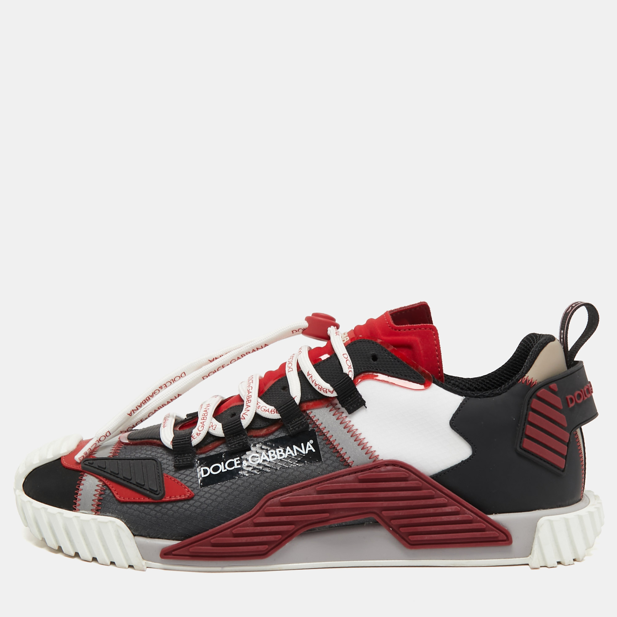 Pre Owned Dolce & Gabbana Tricolor Nylon and Leather NS1 Sneakers Size 43