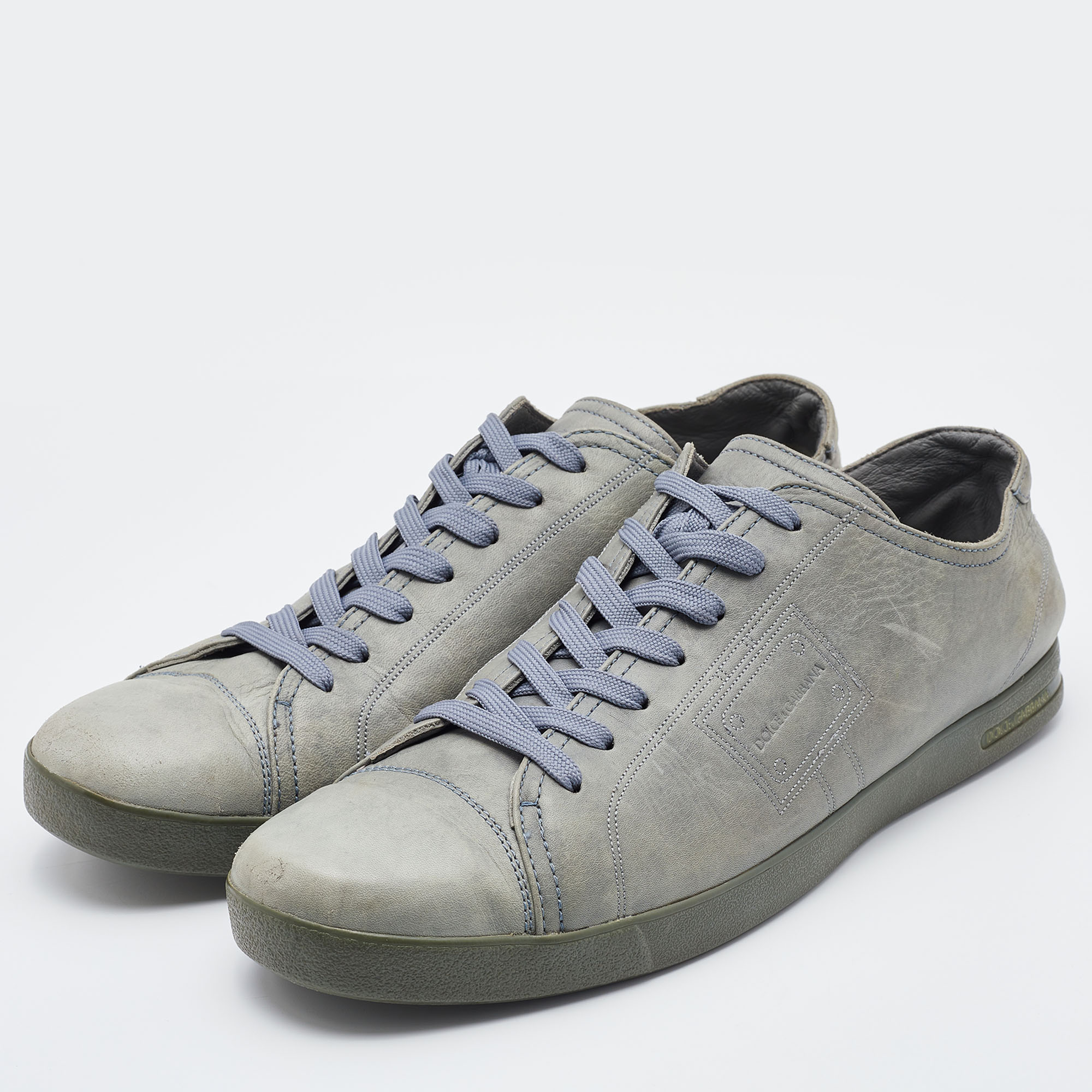 

Dolce & Gabbana Grey Leather Low Top Sneakers Size