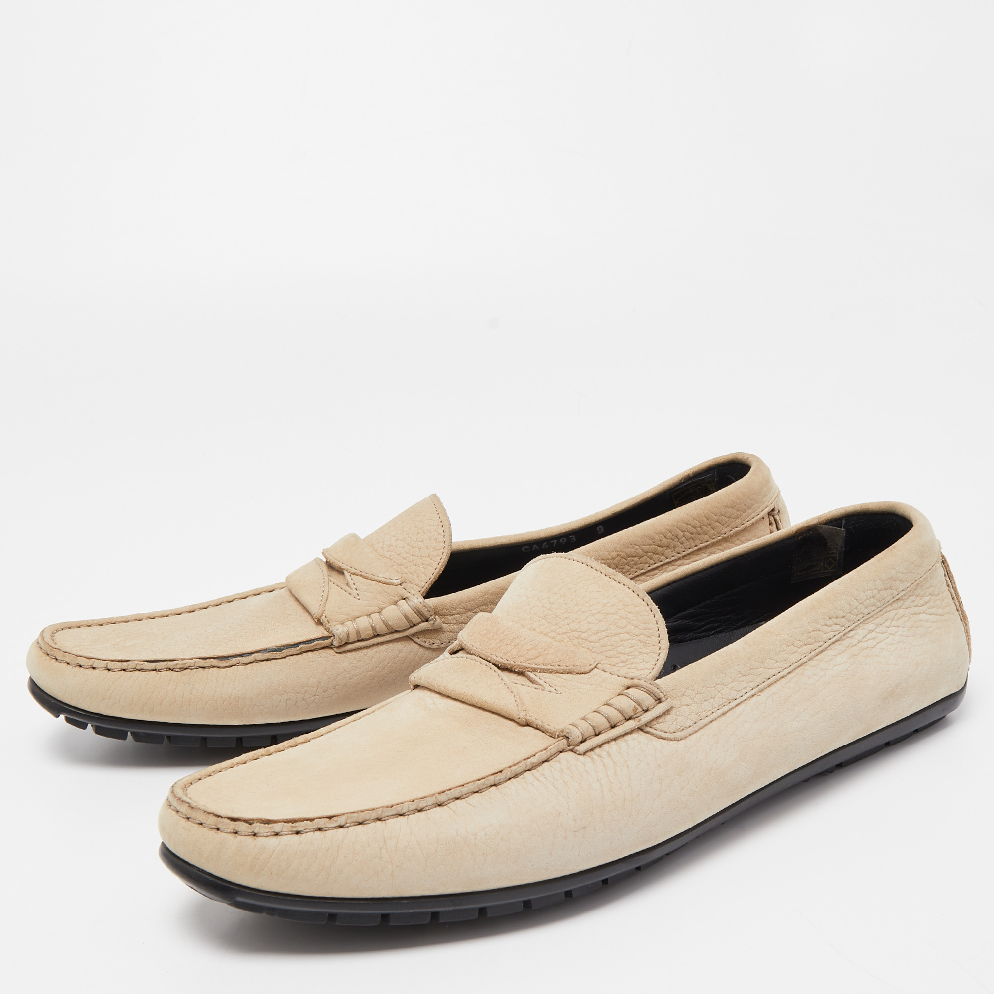 

Dolce & Gabbana Beige Nubuck Penny Loafers Size