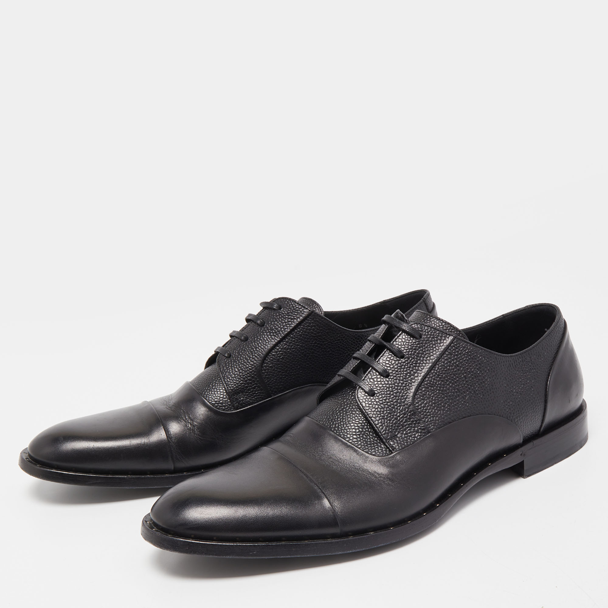 

Dolce & Gabbana Black Leather Lace Up Oxfords Size