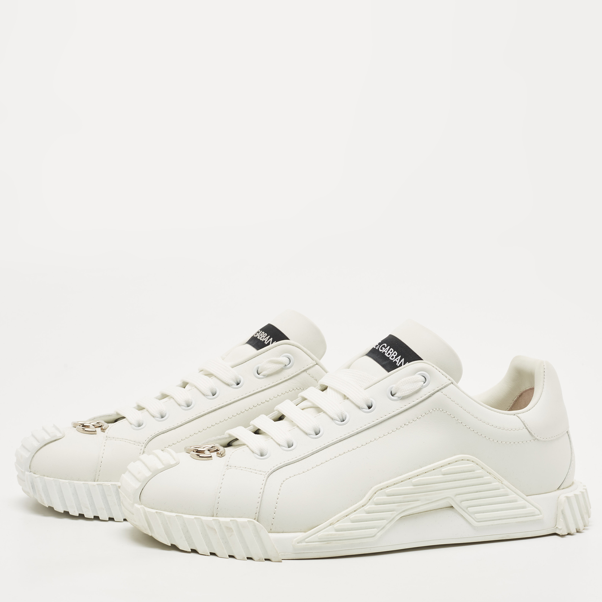 

Dolce & Gabbana White Leather NS1 Sneakers Size