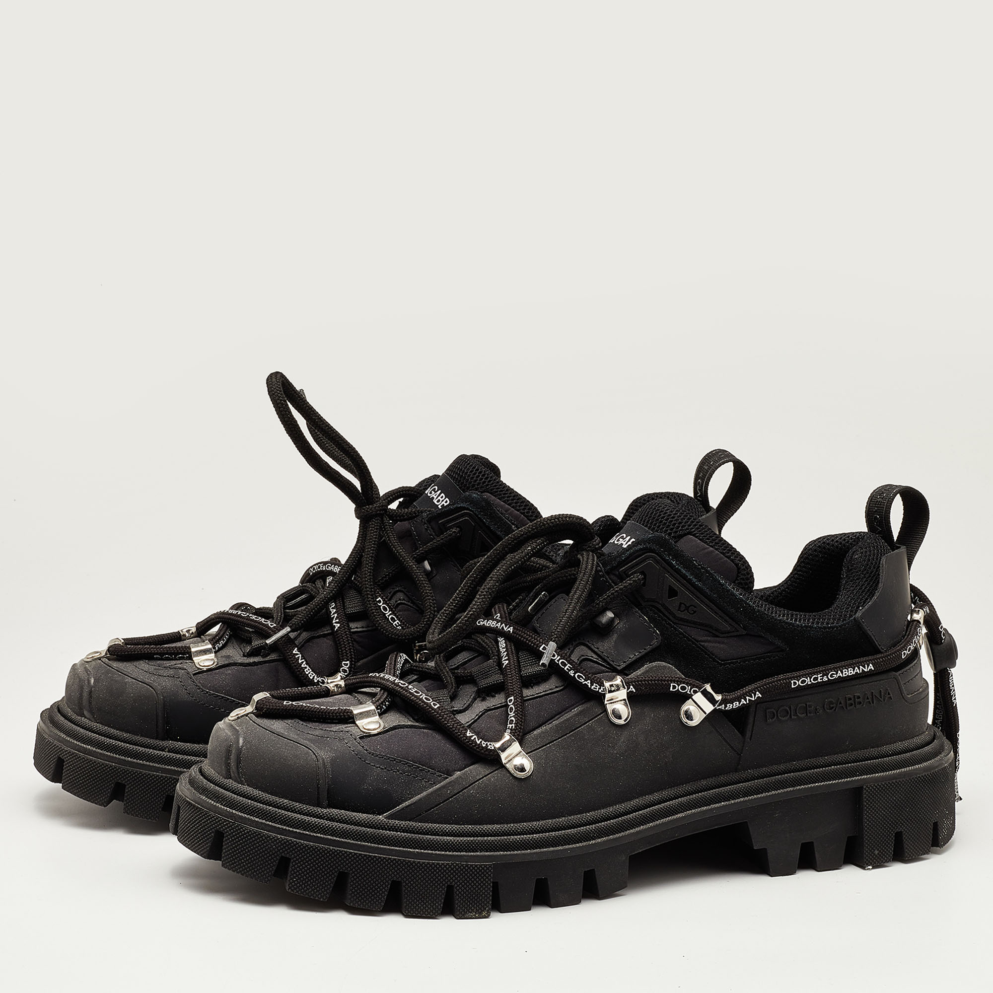 

Dolce & Gabbana Black Mesh and Rubber Low Top Sneakers Size