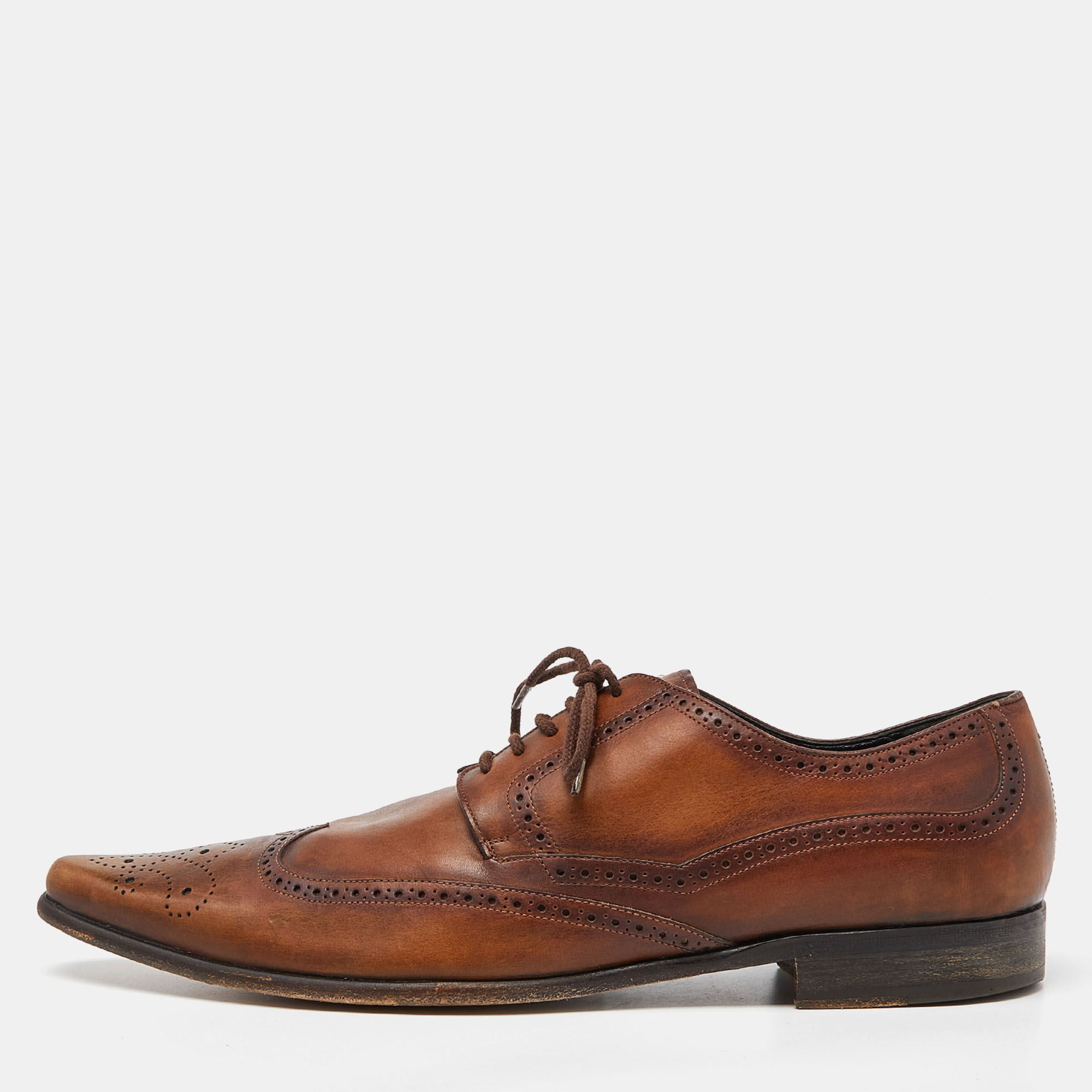 

Dolce & Gabbana Brown Leather Brogue Lace Up Oxford Size