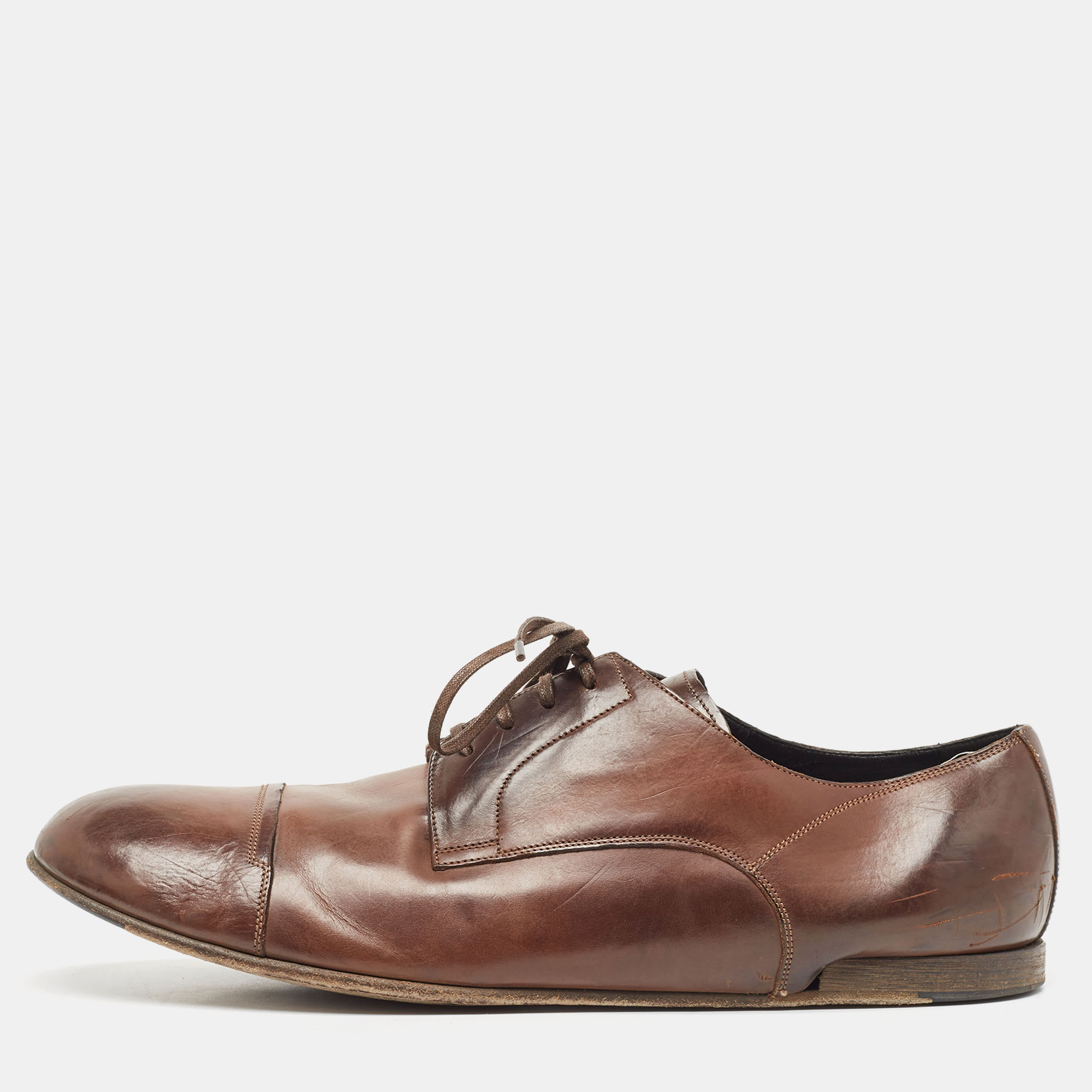 

Dolce & Gabbana Brown Leather Lace Up Derby Size