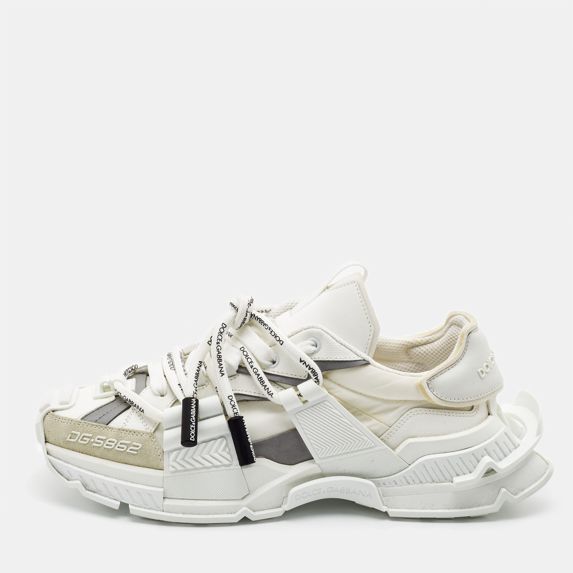 

Dolce & Gabbana White Nylon and Leather Space Sneakers Size