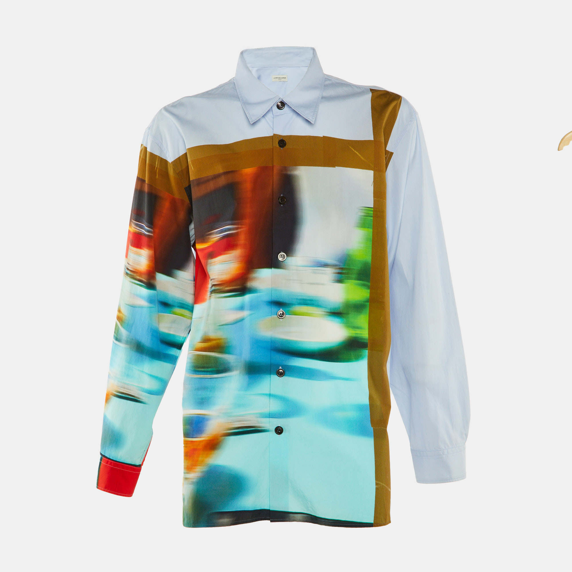 Dries van Noten Multicolor Abstract Print Cotton Shirt L