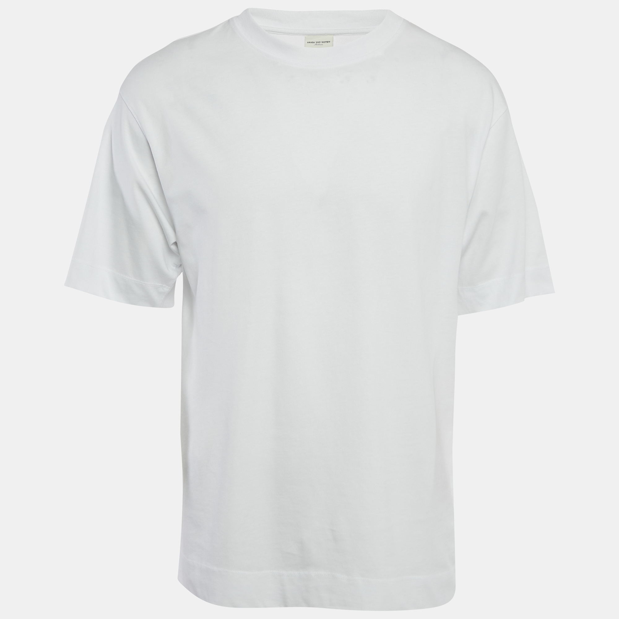 

Dries Van Noten White Cotton Crew Neck Oversized T-Shirt M