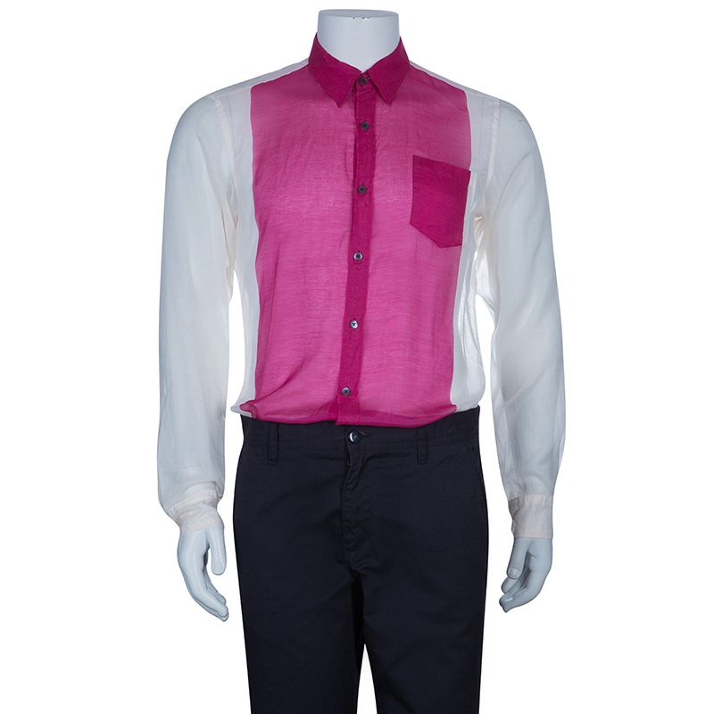 

Dries Van Noten Long Sleeve Color-block Shirt, Multicolor
