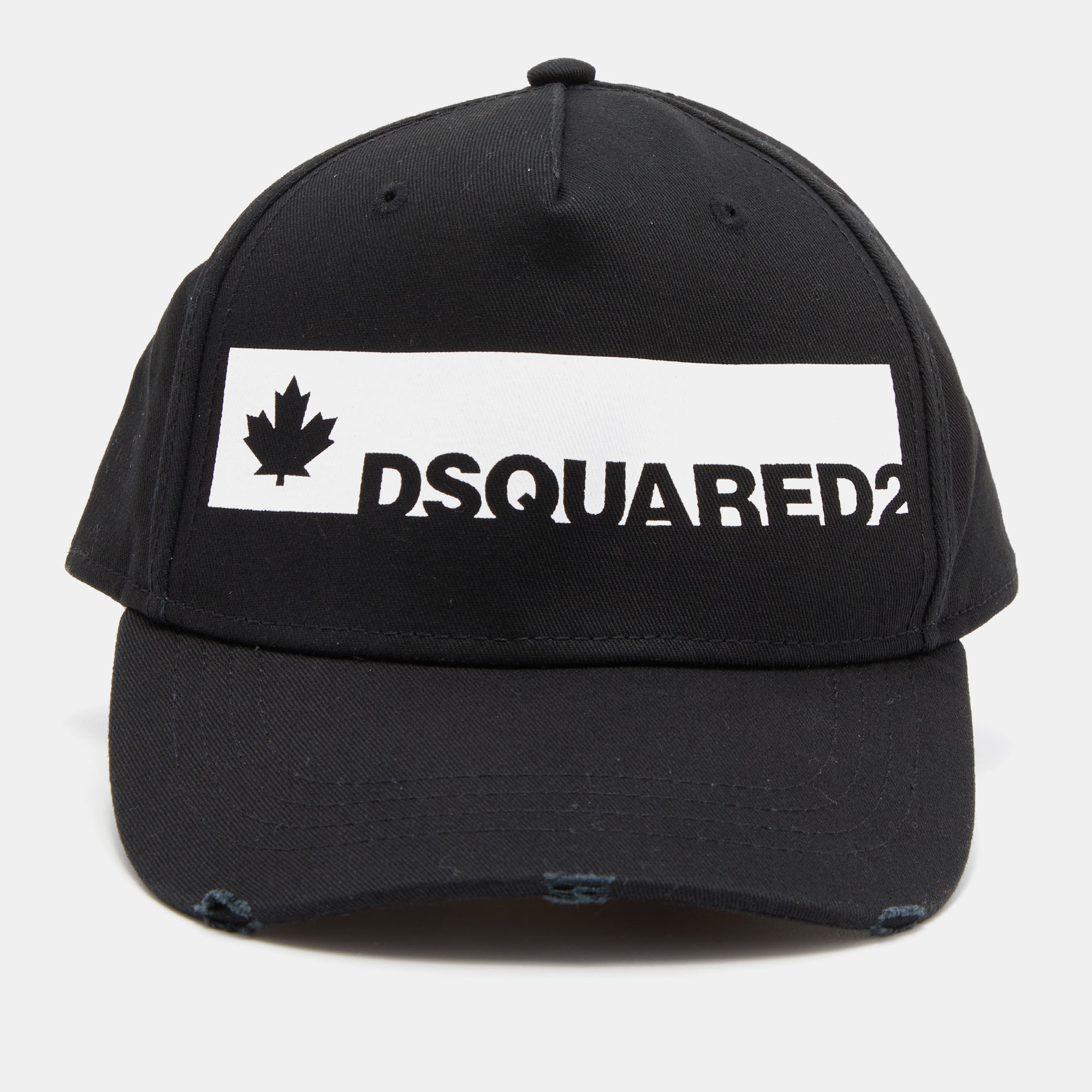 

Dsquared2 Black Maple Logo Canvas Baseball Cap