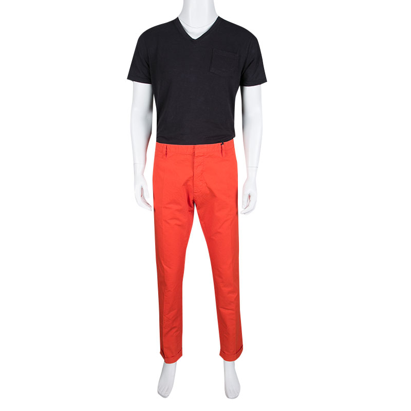

Dsquared2 Orange Overdyed Cotton Chino Trousers